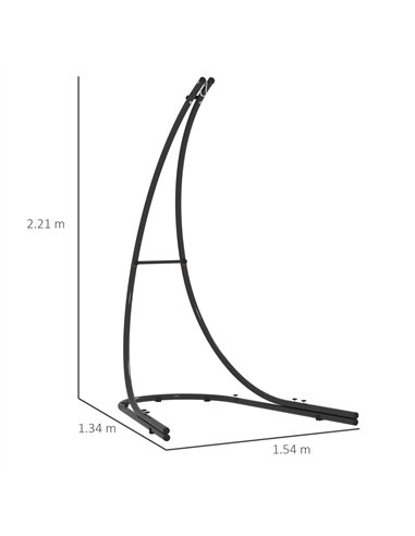 Outsunny Hammock Chair Stand Only, Hanging Chair Stand with Extra Large Base, Heavy Duty Metal Single Hammock Egg Swing Frame fo