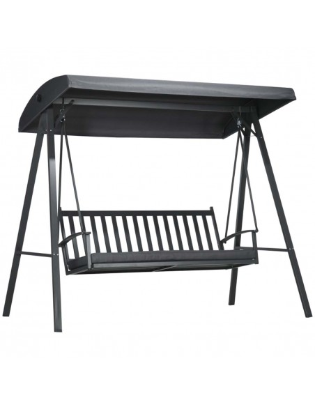 Outsunny 3-Seater Metal Garden Swing Chair, Dark Grey - pic 12592 | FastDaddyshop