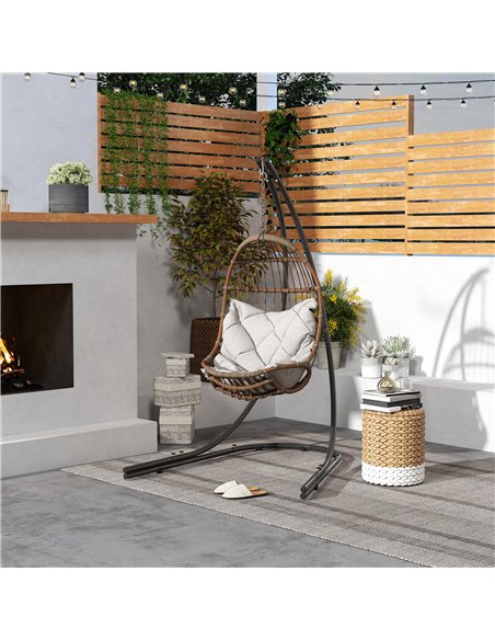 Outsunny Hammock Chair Stand Only, Hanging Chair Stand with Extra Large Base, Heavy Duty Metal Single Hammock Egg Swing Frame fo - pic 125921 | FastDaddyshop