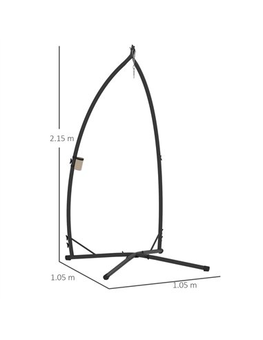 Outsunny Hammock Chair Stand Only, Hanging Chair Stand with X-Shape Base, Heavy Duty Steel Single Hammock Egg Swing Frame for In