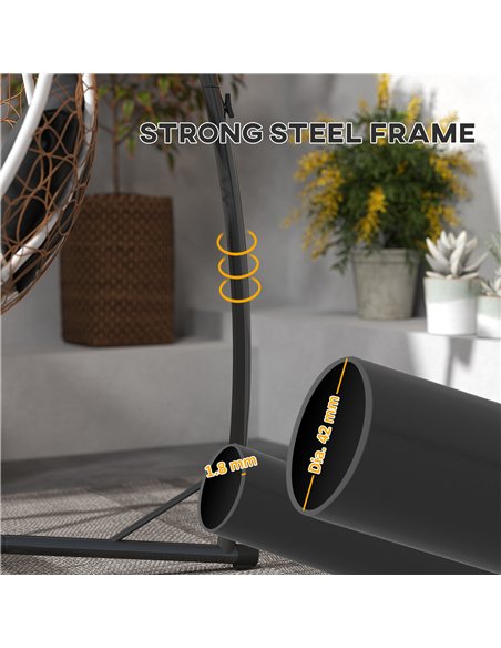 Outsunny Hammock Chair Stand Only, Hanging Chair Stand with X-Shape Base, Heavy Duty Steel Single Hammock Egg Swing Frame for In - pic 125926 | FastDaddyshop