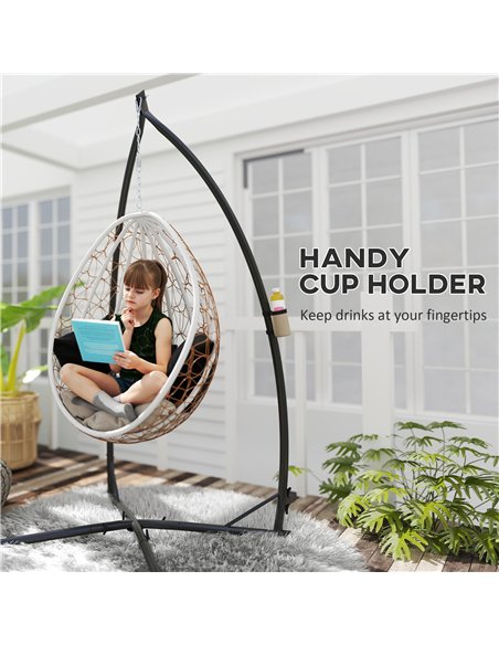 Outsunny Hammock Chair Stand Only, Hanging Chair Stand with X-Shape Base, Heavy Duty Steel Single Hammock Egg Swing Frame for In - pic 125928 | FastDaddyshop
