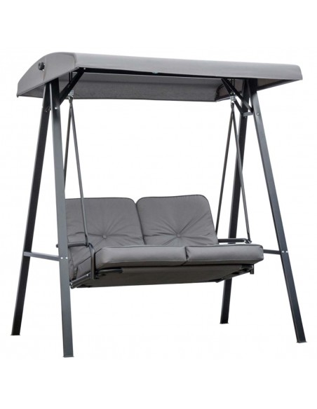 Outsunny 2-Seater Garden Swing Chair with Adjustable Canopy, Grey - pic 12593 | FastDaddyshop