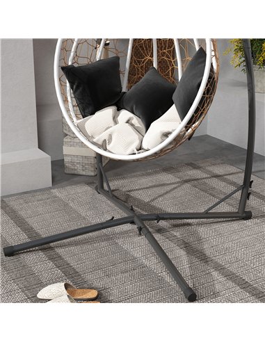 Outsunny Hammock Chair Stand Only, Hanging Chair Stand with X-Shape Base, Heavy Duty Steel Single Hammock Egg Swing Frame for In
