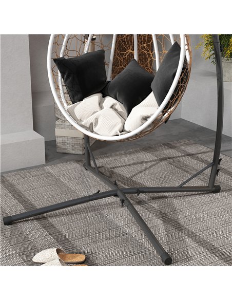 Outsunny Hammock Chair Stand Only, Hanging Chair Stand with X-Shape Base, Heavy Duty Steel Single Hammock Egg Swing Frame for In - pic 125930 | FastDaddyshop