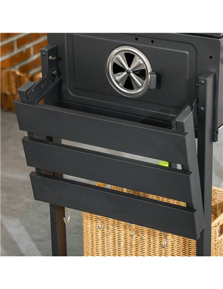 Outsunny Adjustable Charcoal Pan BBQ, with Thermometer and Warming Rack - pic 125975 | FastDaddyshop