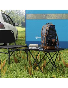 Outsunny Folding Camping Table, Lightweight Metal Picnic Table with Carry Bag, Foldable Table for Outdoor Camping, Picnic, Hikin 2
