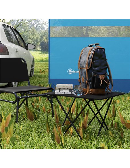 Outsunny Folding Camping Table, Lightweight Metal Picnic Table with Carry Bag, Foldable Table for Outdoor Camping, Picnic, Hikin - pic 126004 | FastDaddyshop