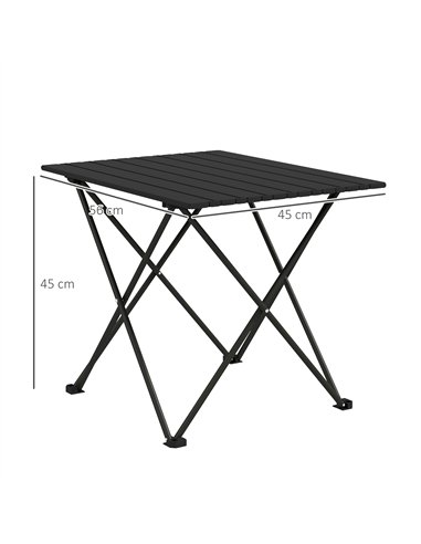 Outsunny Folding Camping Table, Lightweight Metal Picnic Table with Carry Bag, Foldable Table for Outdoor Camping, Picnic, Hikin