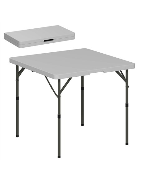 Outsunny 3ft Folding Camping Table, Heavy Duty Picnic Table with 2 Adjustable Height for Indoor Outdoor Garden, Party, BBQ, Dark - pic 126021 | FastDaddyshop