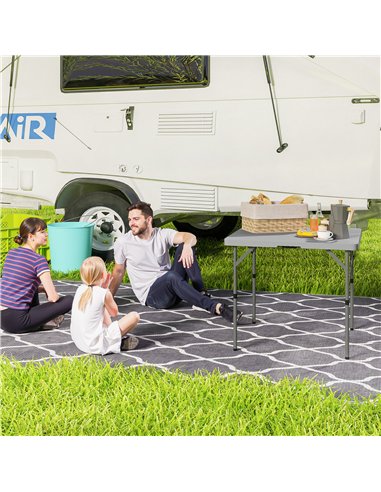 Outsunny 3ft Folding Camping Table, Heavy Duty Picnic Table with 2 Adjustable Height for Indoor Outdoor Garden, Party, BBQ, Dark