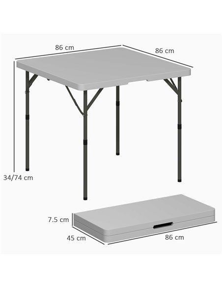 Outsunny 3ft Folding Camping Table, Heavy Duty Picnic Table with 2 Adjustable Height for Indoor Outdoor Garden, Party, BBQ, Dark - pic 126023 | FastDaddyshop