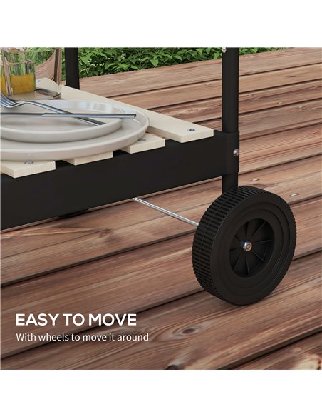 Outsunny Charcoal Barbecue Grill with Adjustable Grill Height, Portable BBQ Trolley with Ash Catcher and Wheels for Outdoor Gard - pic 126046 | FastDaddyshop