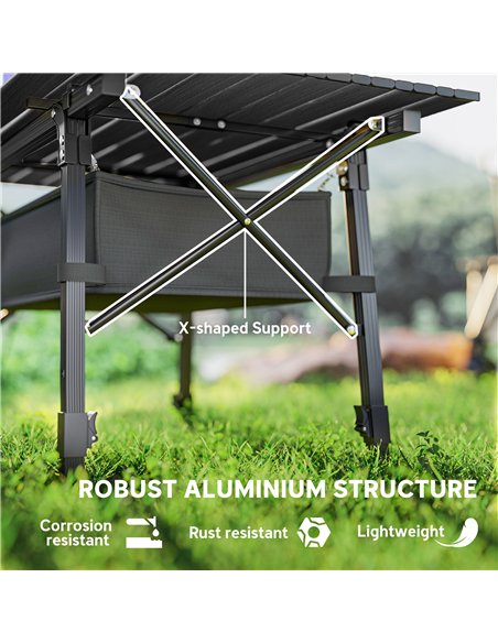 Outsunny Folding Camping Table, 90 x 55 cm Height Adjustable Portable Collapsible Table, 3ft Lightweight Aluminium Rollup Picnic - pic 126080 | FastDaddyshop