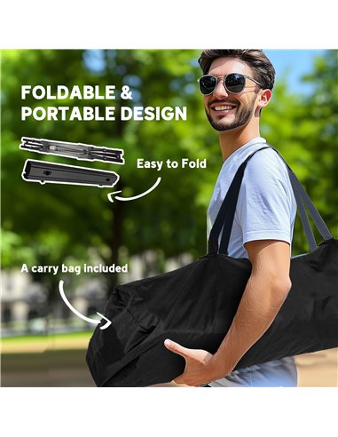 Outsunny Folding Camping Table, 90 x 55 cm Height Adjustable Portable Collapsible Table, 3ft Lightweight Aluminium Rollup Picnic