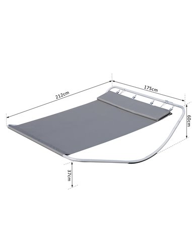 Outsunny Outdoor Double Rocking Bed Hammock-Grey