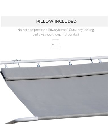 Outsunny Outdoor Double Rocking Bed Hammock-Grey