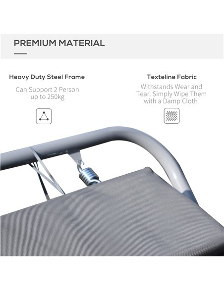 Outsunny Outdoor Double Rocking Bed Hammock-Grey - pic 12614 | FastDaddyshop