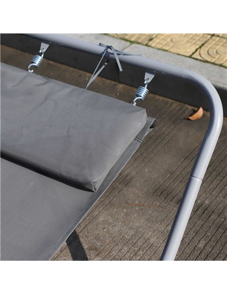 Outsunny Outdoor Double Rocking Bed Hammock-Grey - pic 12615 | FastDaddyshop
