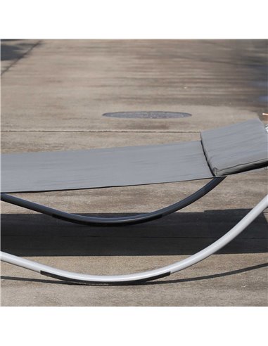 Outsunny Outdoor Double Rocking Bed Hammock-Grey