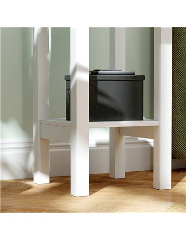HOMCOM Set of Two Elegant Floral Cut-Out Side Tables - White