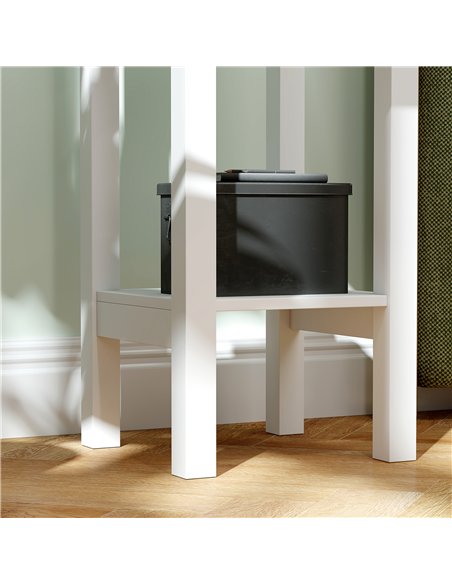 HOMCOM Set of Two Elegant Floral Cut-Out Side Tables - White - pic 126173 | FastDaddyshop