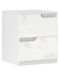 HOMCOM High Gloss Bedside Table - White