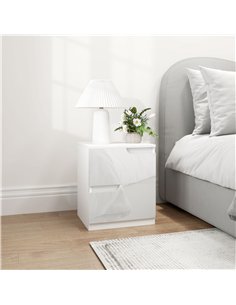 HOMCOM High Gloss Bedside Table - White 2
