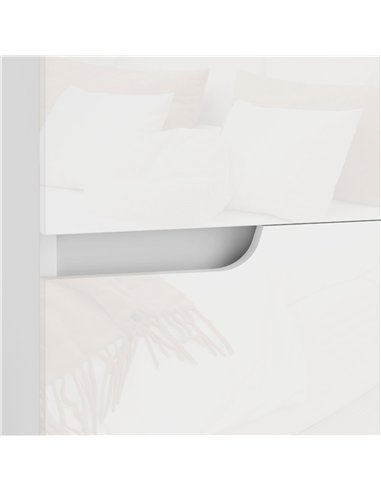 HOMCOM High Gloss Bedside Table - White