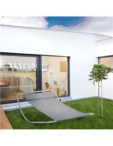 Outsunny Single Rocking Bed Hammock-Grey