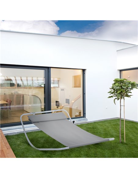 Outsunny Single Rocking Bed Hammock-Grey - pic 12626 | FastDaddyshop