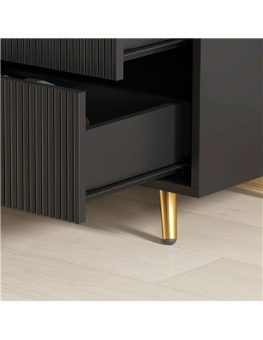 HOMCOM Elegant Four-Drawer Bedside Table - Black