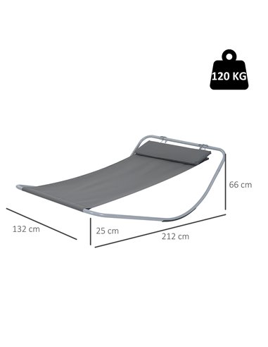 Outsunny Single Rocking Bed Hammock-Grey