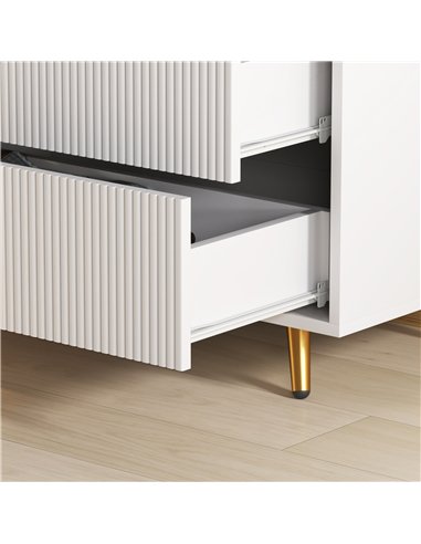 HOMCOM Elegant Four-Drawer Bedside Table - White