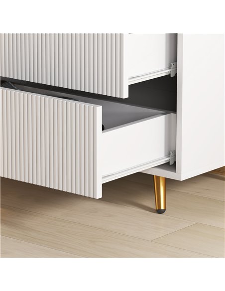HOMCOM Elegant Four-Drawer Bedside Table - White - pic 126272 | FastDaddyshop