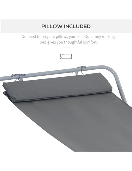 Outsunny Single Rocking Bed Hammock-Grey - pic 12628 | FastDaddyshop