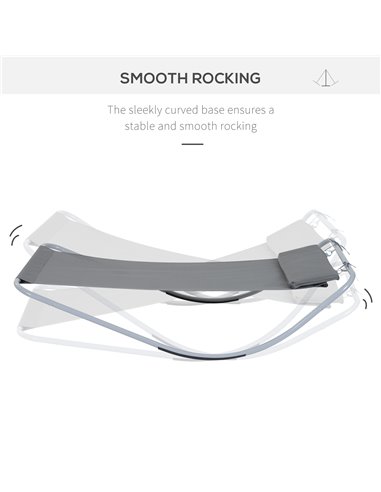 Outsunny Single Rocking Bed Hammock-Grey