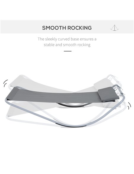 Outsunny Single Rocking Bed Hammock-Grey - pic 12629 | FastDaddyshop