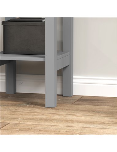 HOMCOM Set of Two Elegant Floral Cut-Out Side Tables - Grey