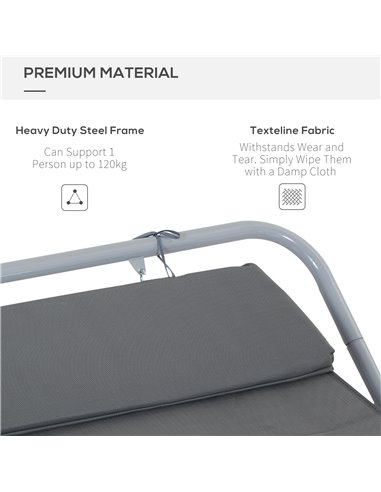 Outsunny Single Rocking Bed Hammock-Grey