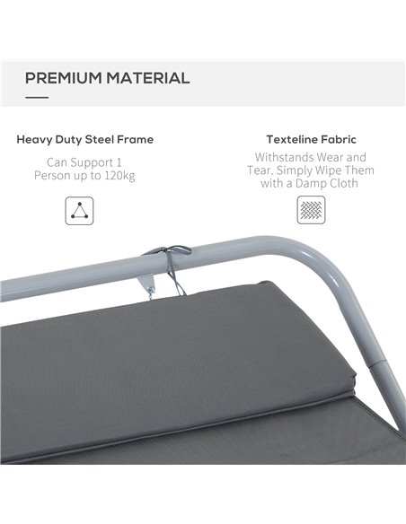 Outsunny Single Rocking Bed Hammock-Grey - pic 12630 | FastDaddyshop