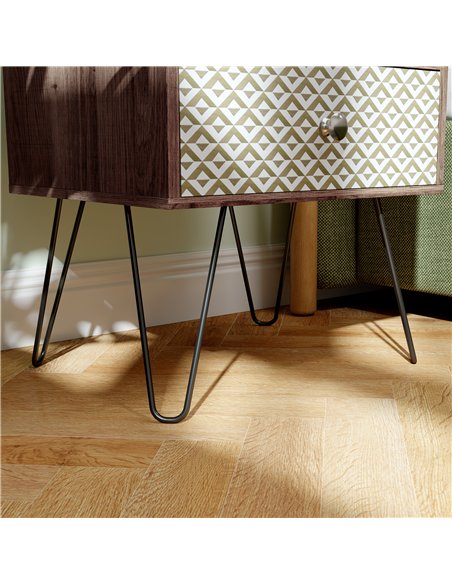 HOMCOM Nightstand, 2-Drawer Bedside Table, Bedside Cabinet, Sofa End Side Table for Living Room, Bedroom, Rustic Brown - pic 126308 | FastDaddyshop