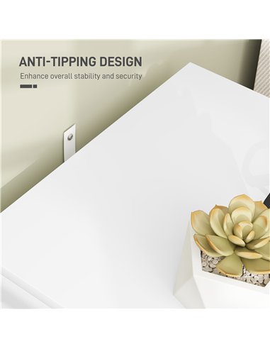 HOMCOM Elegant Two-Drawer Bedside Table - White