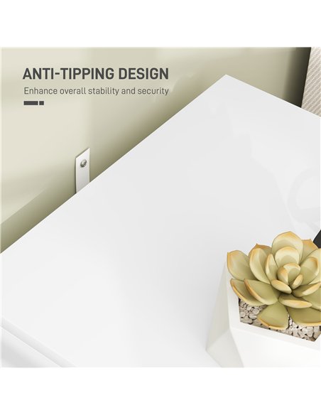 HOMCOM Elegant Two-Drawer Bedside Table - White - pic 126315 | FastDaddyshop