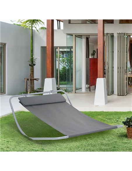 Outsunny Single Rocking Bed Hammock-Grey - pic 12633 | FastDaddyshop