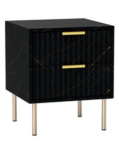 HOMCOM Elegant Two-Drawer Bedside Table - Black