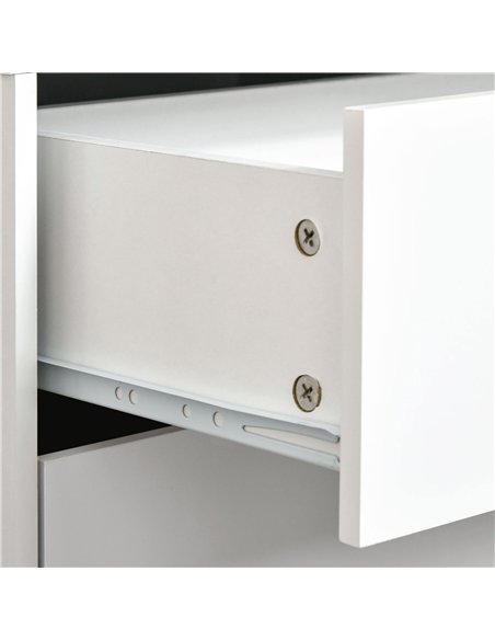 HOMCOM Bedside Table, Bedside Cabinet with 2 Drawers, Side End Table with Pine Wood Legs for Bedroom Living Room, White - pic 126361 | FastDaddyshop