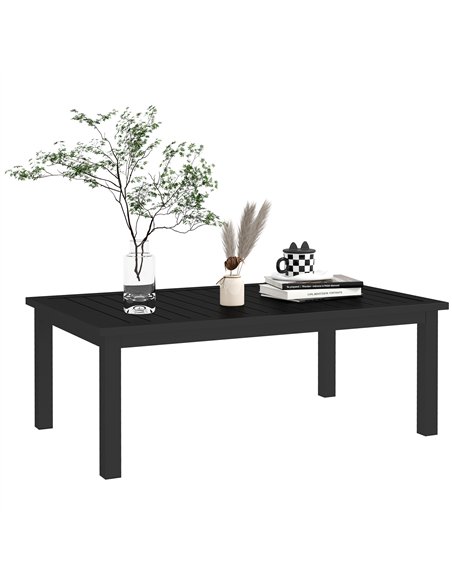 Outsunny 100cm x 60cm Aluminium Outdoor Coffee Table - Black - pic 126372 | FastDaddyshop