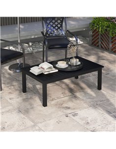 Outsunny 100cm x 60cm Aluminium Outdoor Coffee Table - Black 2