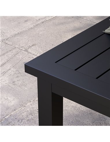 Outsunny 100cm x 60cm Aluminium Outdoor Coffee Table - Black